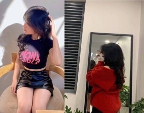 Gia Han vestida com uma roupa de empregada extremamente perfeita